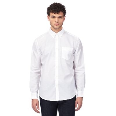 Big and tall white 'Oxford' button down shirt